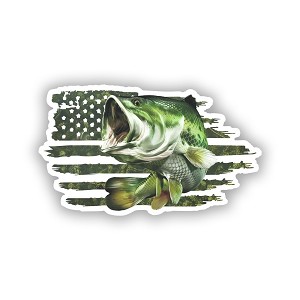 USA Flag Largemouth BASS   Precision Cut Decal