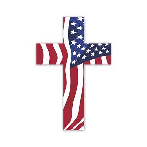 USA Flag Cross  Precision Cut Decal
