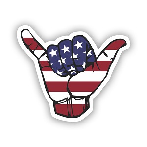 Hang Loose USA Flag  Precision Cut Decal