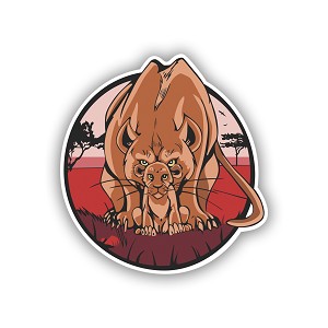 Lioness Cub Lion  Precision Cut Decal