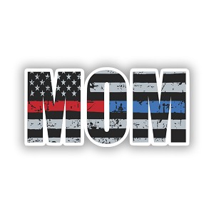 MOM Red and Blue Line USA Flag   Precision Cut Decal