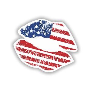 Lips USA Flag   Precision Cut Decal