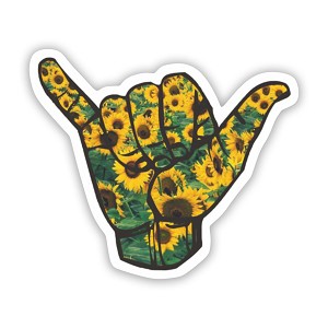 Hang Loose Shaka Sunflowers  Precision Cut Decal 