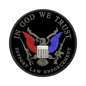 Support Our Law Enforcement, In God We Trust   Precision Cut Decal
