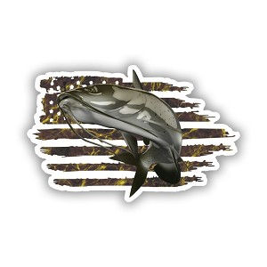 USA Flag Catfish   Precision Cut Decal