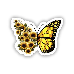Sunflower Butterfly Precision Cut Decal