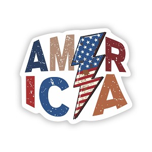 America Lightning USA Flag Shape  Precision Cut Decal