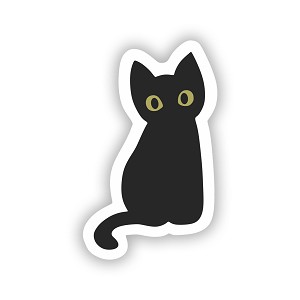 Cute Black Cat Precision Cut Decal