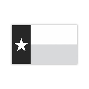 Texas Flag Black & White  Precision Cut Decal