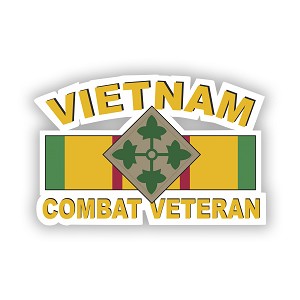 Vietnam 4th Infantry Div Combat Veteran   Precision Cut Decal
