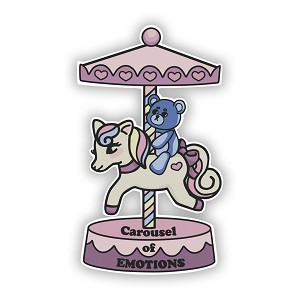 Carousel of Emotions Teddy Bear  Precision Cut Decal