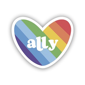 Ally LGBTQ Rainbow Pride Heart  Precision Cut Decal