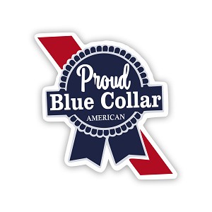 Proud Blue Collar PBR   Precision Cut Decal 
