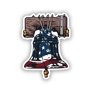 11000-VLA718 Liberty Freedom Bell USA Flag  Precision Cut Decal