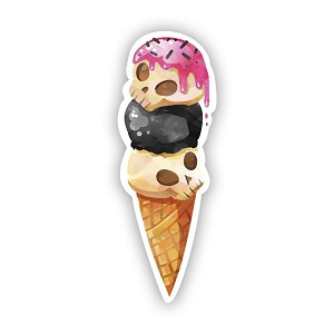Skull Ice Cream   Precision Cut Decal