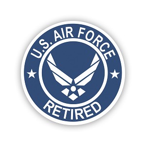 US Air Force Retired  Round  Precision Cut Decal