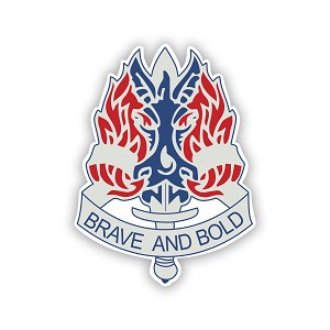 198th Infantry Brigade " BRAVE AND BOLD"  Precision Cut Decal 