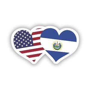 USA Honduras Heart Flag  Precision Cut Decal