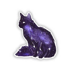 Cat Galaxy Stars Night Sky  Precision Cut Decal 