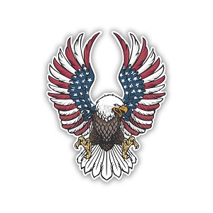 Flying  Eagle US Flag   Precision Cut Decal