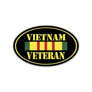 Vietnam Veteran OVAL Precision Cut Decal