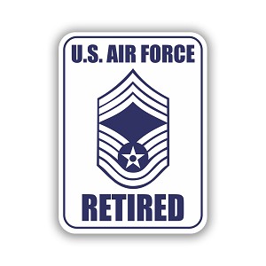 Air Force Retired Chief Master Sergeant Insignia Rank  Precision Cut Decal