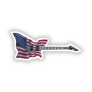 Electric Guitar USA Flag  Precision Cut Decal 
