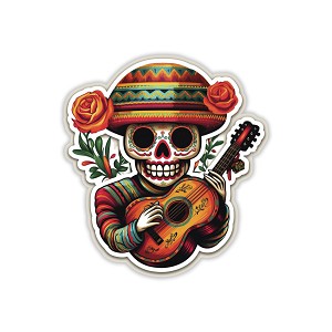 Day of The Dead Sugar Skull Guitar   Precision Cut Decal