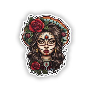 Day of The Dead Catrina   Precision Cut Decal