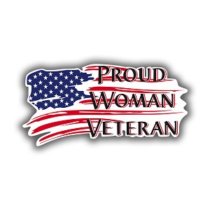 Proud Woman Female Veteran USA Flag  Precision Cut Decal