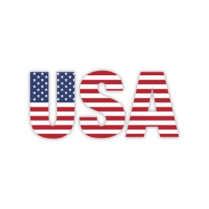USA Flag Letters Precision Cut Decal