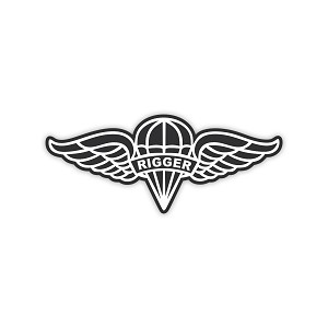 Rigger Parachute Badge   Precision Cut Decal