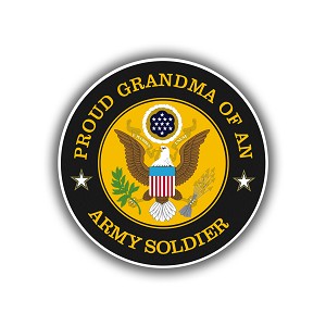 Proud Grandma of an Army Soldier  Precision Cut Decal