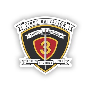 1st Battalion Third Marines FORTES FORTUNA JUVAT   Precision Cut Decal