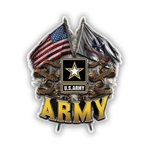 Army USA Flags   Precision Cut Decal