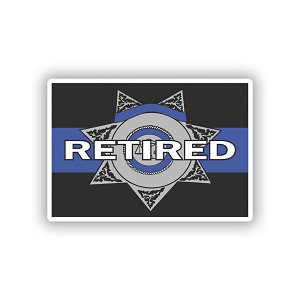 Retired Sheriff Badge Blue Line Trooper   Precision Cut Decal