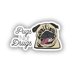 Pugs Not Drugs   Precision Cut Decal