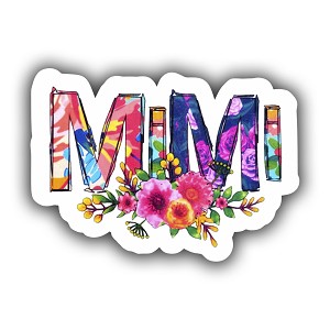 Sticker Mimi with Floral   Precision Cut Decal