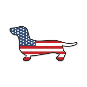 Dachshund Dog USA Flag Precision Cut Decal