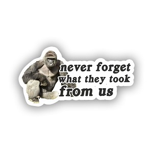 Harambe Gorilla, Never Forget What They Took From US   Precision Cut Decal