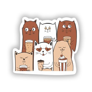 Cool Coffee Cats    Precision Cut Decal