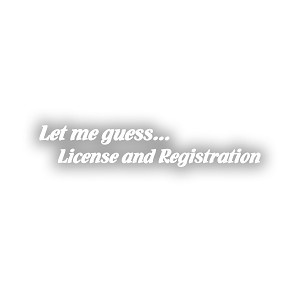Let Me Guess... License and Registration   Precision Cut Decal