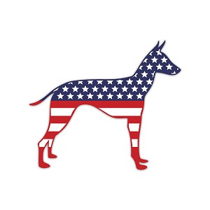 USA Flag Dog  Precision Cut Decal