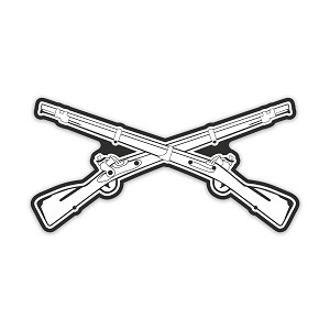 Infantry Branch Crossed Muskets  Precision Cut Decal
