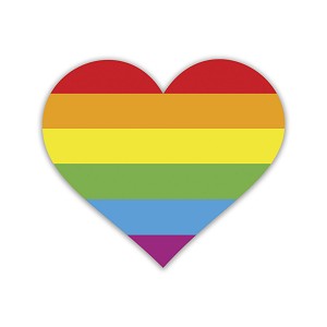 Gay Pride Rainbow Flag Heart  Sticker (Peel' N Stick)
