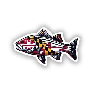 Maryland Flag Striped Bass     Precision Cut Decal