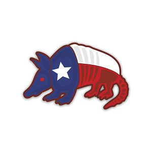 Armadillo Texas Flag    Precision Cut Decal