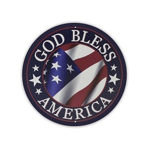 America God Bless Oval  Sticker (Peel' N Stick)