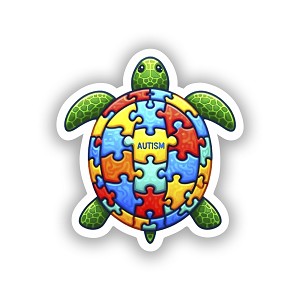 Autism Awareness Turtle  Sticker (Peel' N Stick)