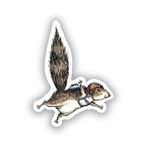 Squirrel Skydiving  Sticker (Peel' N Stick)